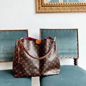 Louis Vuitton Gracefull. Interior needs cleaning. Org felt, box, and bag. Cracks